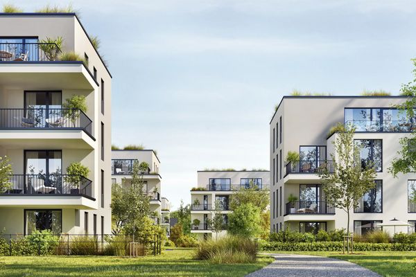 Modern residential buildings. Low-energy houses