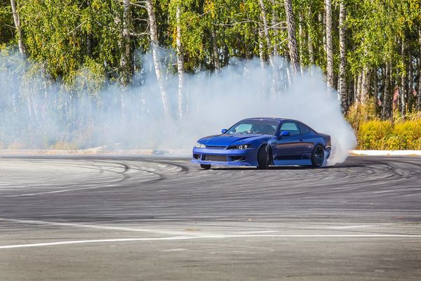 car drifting on speed track
